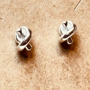 Stainless Steel “Forever” Knot Earrings With Post Representing Infinity EUC